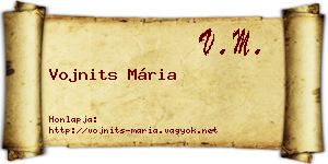 Vojnits Mária névjegykártya