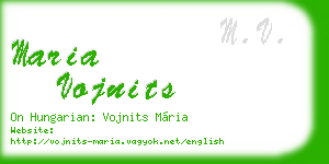 maria vojnits business card